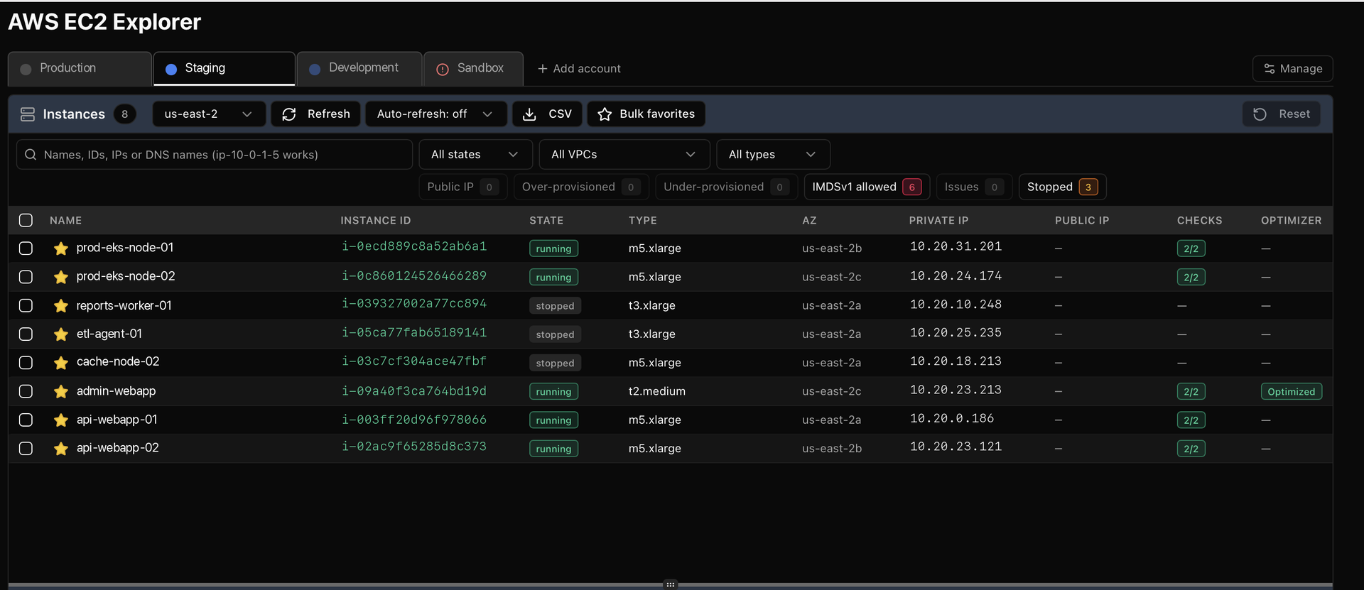 AWSGUI EC2 Explorer